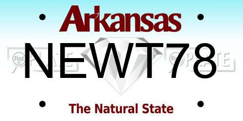 NEWT78 Arkansas License Plate