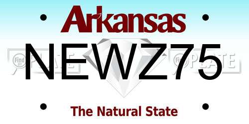 NEWZ75 Arkansas License Plate