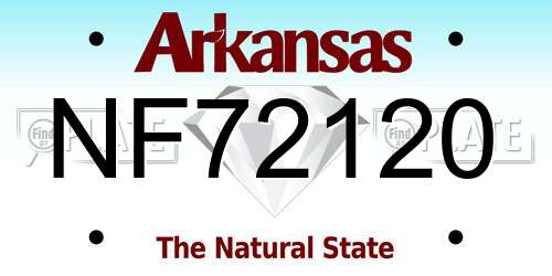 NF72120 Arkansas License Plate