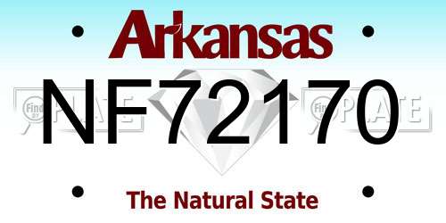 NF72170 Arkansas License Plate