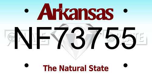NF73755 Arkansas License Plate