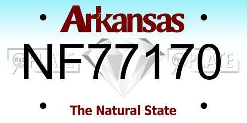 NF77170 Arkansas License Plate