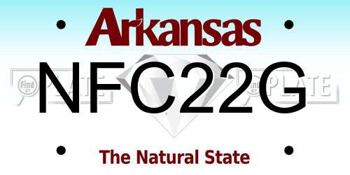 NFC22G Arkansas License Plate