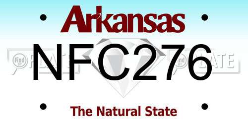 NFC276 Arkansas License Plate