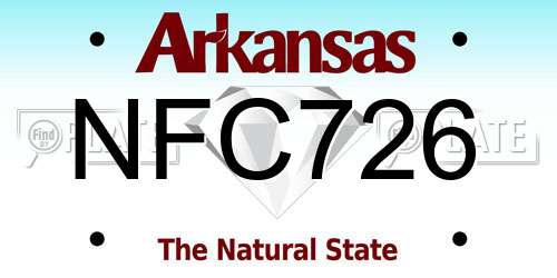 NFC726 Arkansas License Plate
