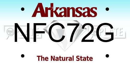 NFC72G Arkansas License Plate