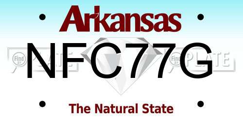 NFC77G Arkansas License Plate