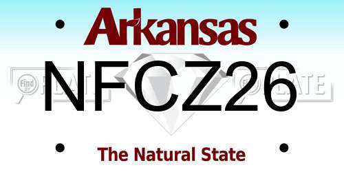 NFCZ26 Arkansas License Plate
