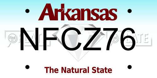 NFCZ76 Arkansas License Plate