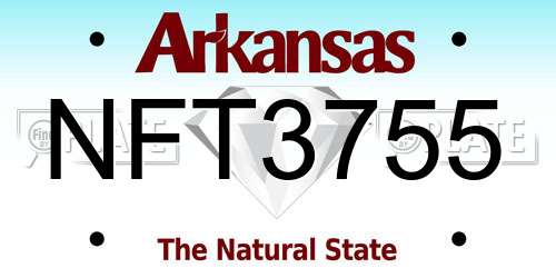 NFT3755 Arkansas License Plate