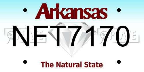 NFT7170 Arkansas License Plate