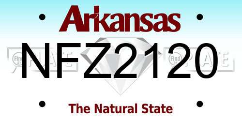 NFZ2120 Arkansas License Plate