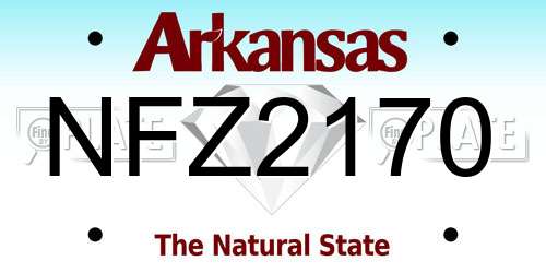 NFZ2170 Arkansas License Plate