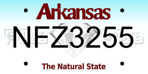 NFZ3255 Arkansas License Plate