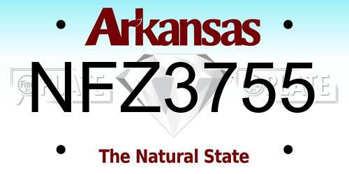 NFZ3755 Arkansas License Plate