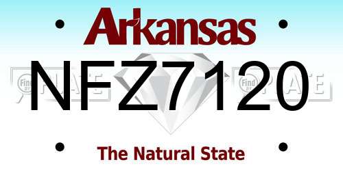 NFZ7120 Arkansas License Plate