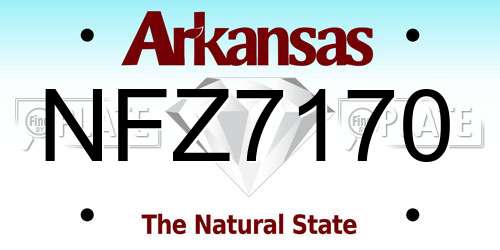 NFZ7170 Arkansas License Plate