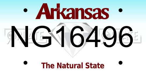 NG16496 Arkansas License Plate