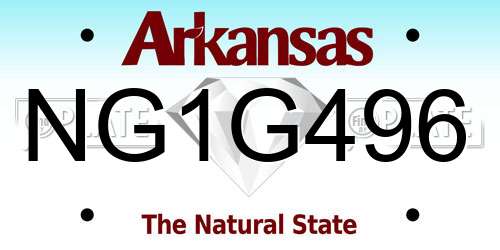 NG1G496 Arkansas License Plate