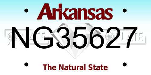 NG35627 Arkansas License Plate