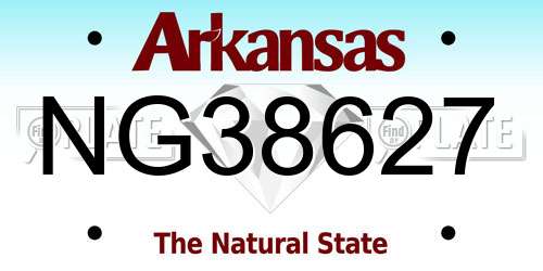 NG38627 Arkansas License Plate