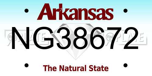 NG38672 Arkansas License Plate
