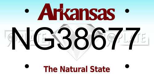 NG38677 Arkansas License Plate