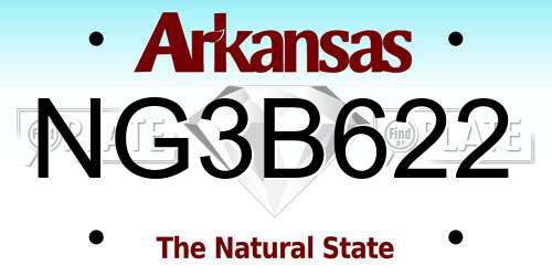 NG3B622 Arkansas License Plate