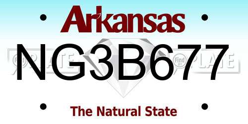 NG3B677 Arkansas License Plate
