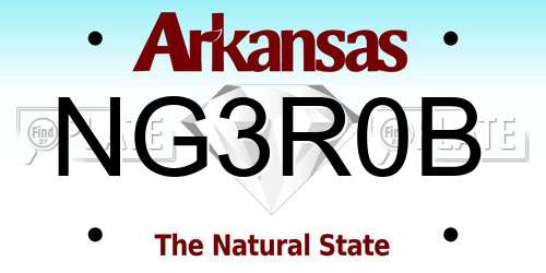 NG3R0B Arkansas License Plate