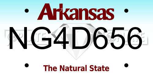 NG4D656 Arkansas License Plate