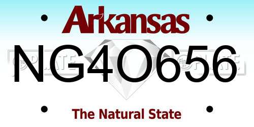 NG4O656 Arkansas License Plate