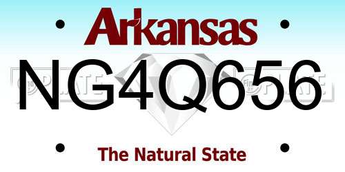 NG4Q656 Arkansas License Plate