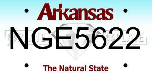 NGE5622 Arkansas License Plate