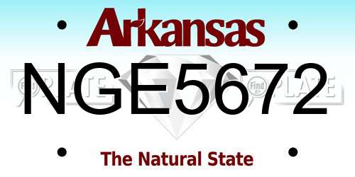 NGE5672 Arkansas License Plate