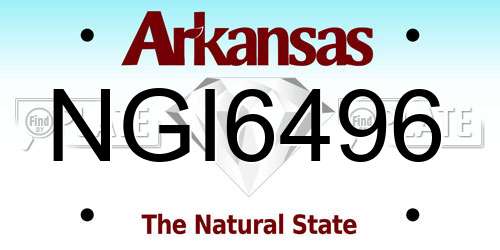 NGI6496 Arkansas License Plate