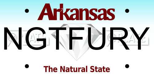 NGTFURY Arkansas License Plate