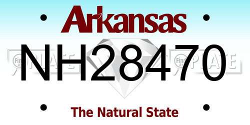 NH28470 Arkansas License Plate