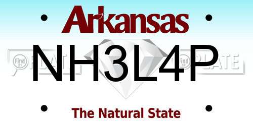 NH3L4P Arkansas License Plate