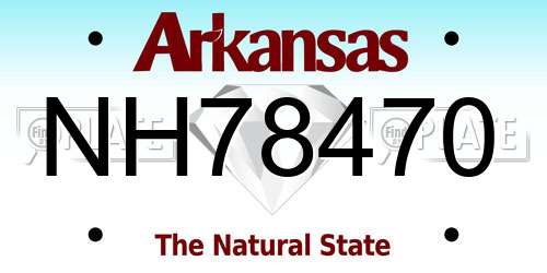 NH78470 Arkansas License Plate