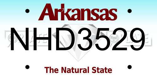 NHD3529 Arkansas License Plate