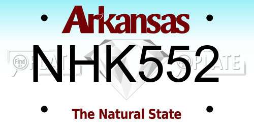 NHK552 Arkansas License Plate