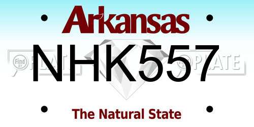 NHK557 Arkansas License Plate