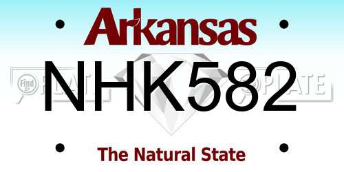 NHK582 Arkansas License Plate