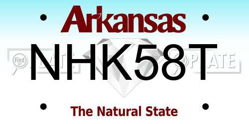 NHK58T Arkansas License Plate