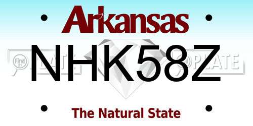 NHK58Z Arkansas License Plate
