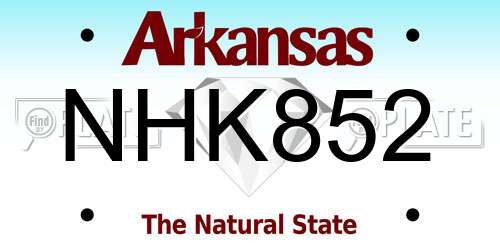 NHK852 Arkansas License Plate