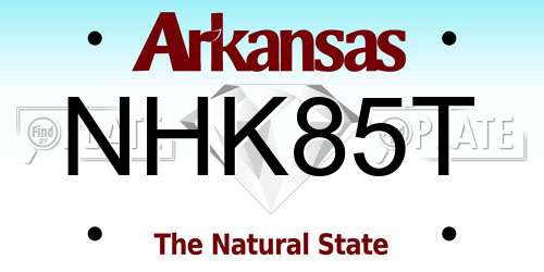 NHK85T Arkansas License Plate