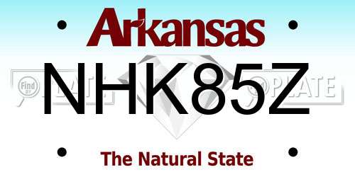 NHK85Z Arkansas License Plate