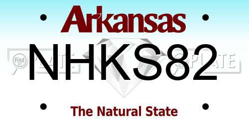 NHKS82 Arkansas License Plate